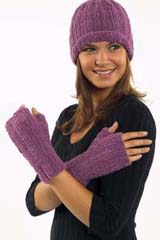 Pattern-Plymouth Yarn Alpaca Boucle Fingerless Gloves and Hat